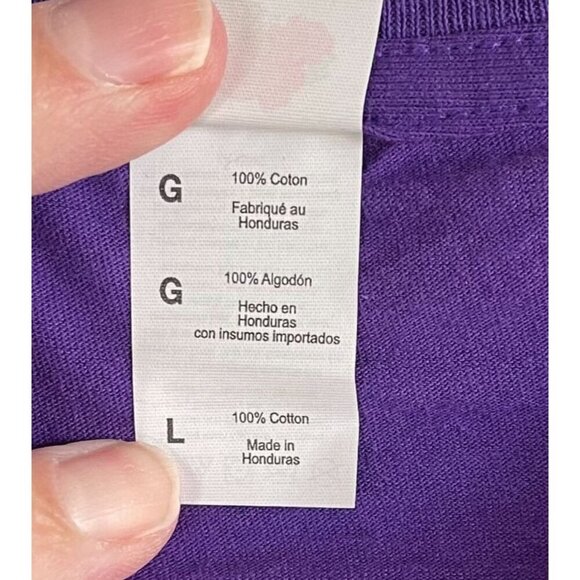 NWOT Fruit of the Loom HD Mens Purple Short Sleeve Crew Neck Cotton Tee Large - Picture 7 of 8